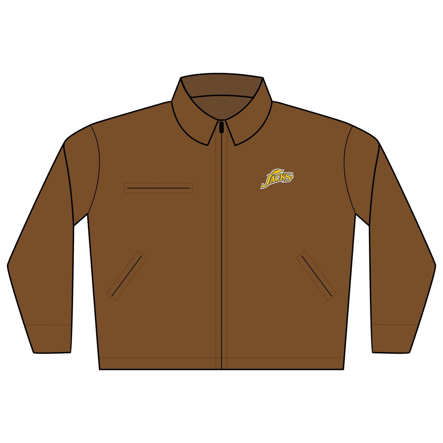Ophishal Brand Embroidered Work Jacket — Small Yellow Jacks Logo
