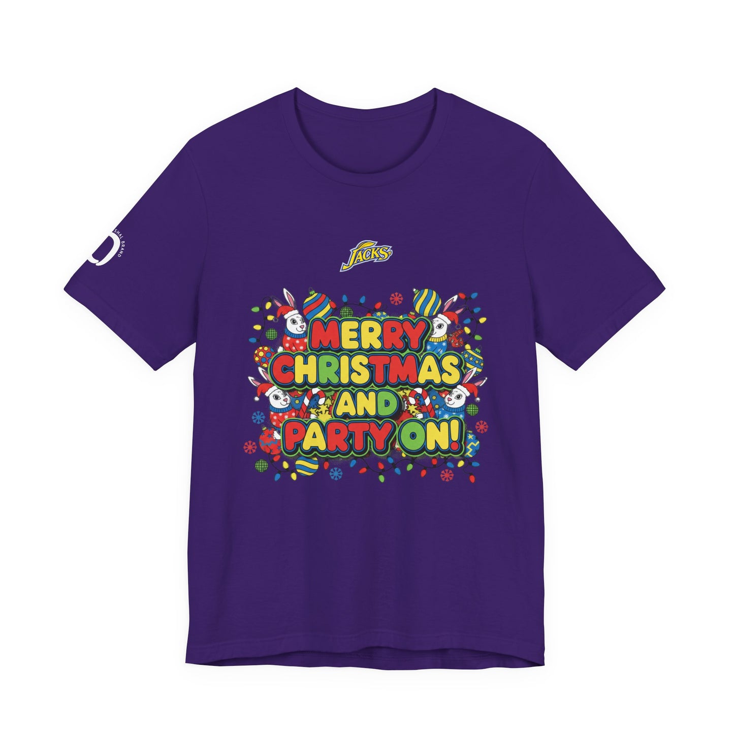 Ophishal Brand Merry Christmas and Party On Tee | ugly Christmas sweater, festive gag sweater
