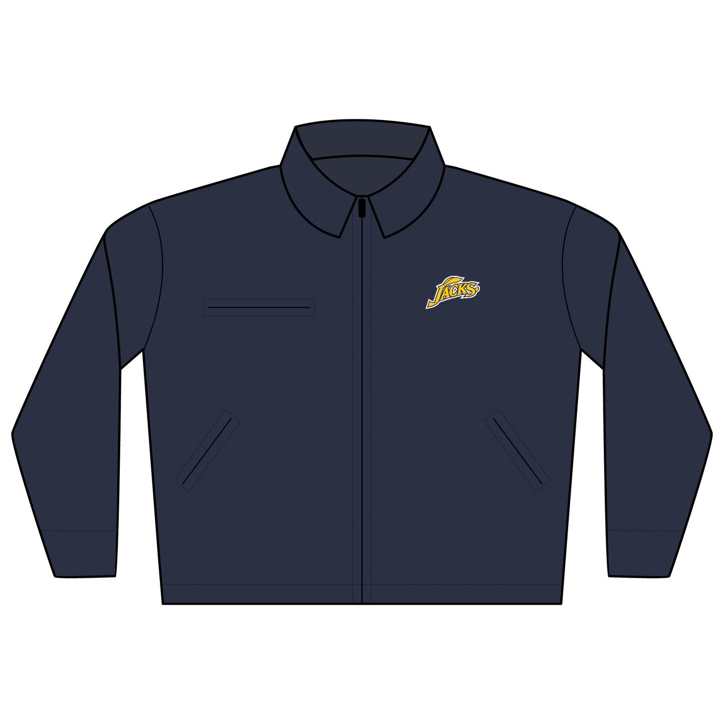 Ophishal Brand Embroidered Work Jacket — Small Yellow Jacks Logo