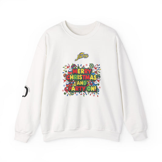 Ophishal Brand Merry Christmas and Party On, Ugly Christmas Party Sweatshirt | Festive Gag Sweater