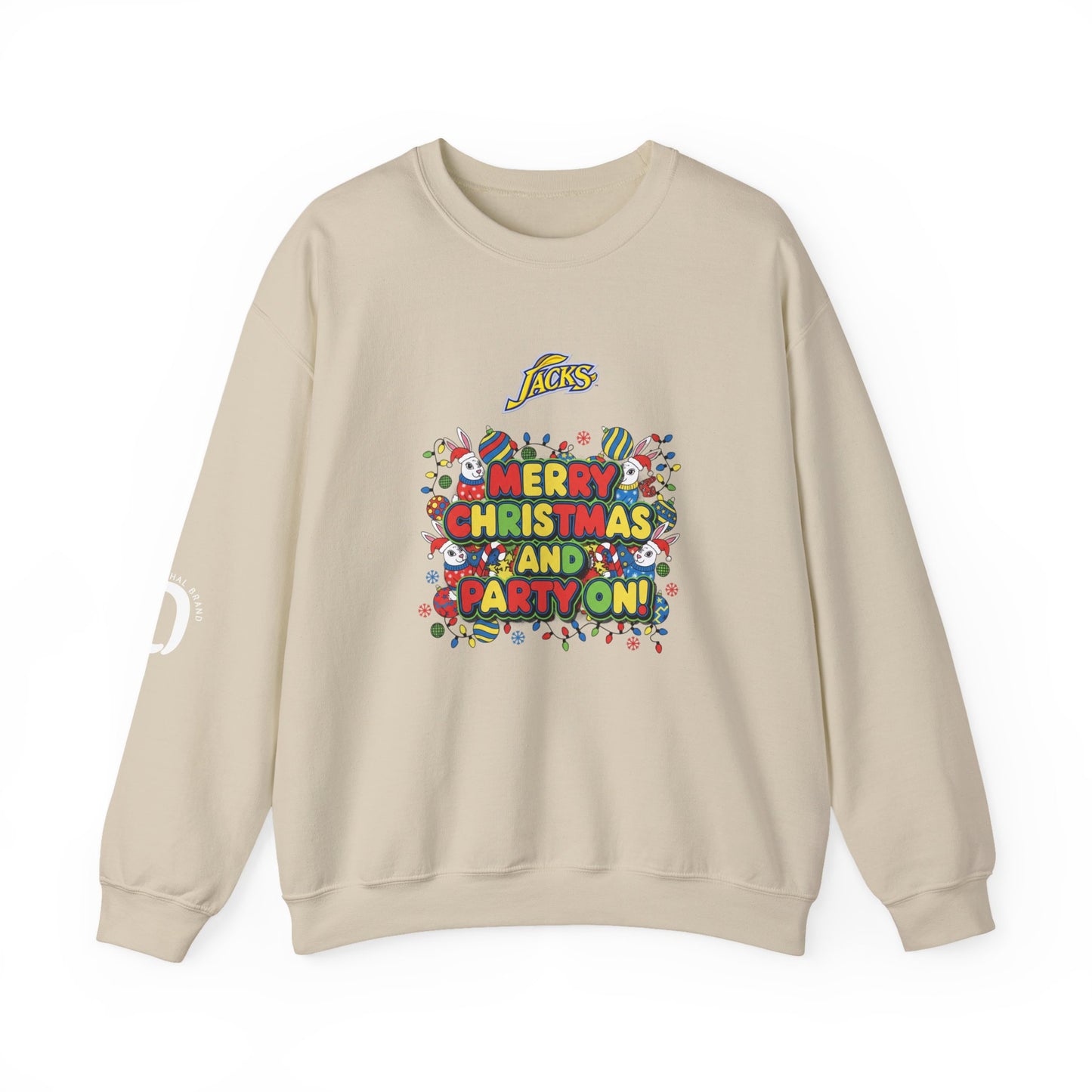 Ophishal Brand Merry Christmas and Party On, Ugly Christmas Party Sweatshirt | Festive Gag Sweater