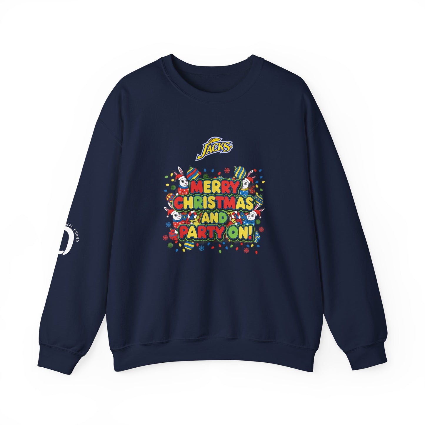 Ophishal Brand Merry Christmas and Party On, Ugly Christmas Party Sweatshirt | Festive Gag Sweater