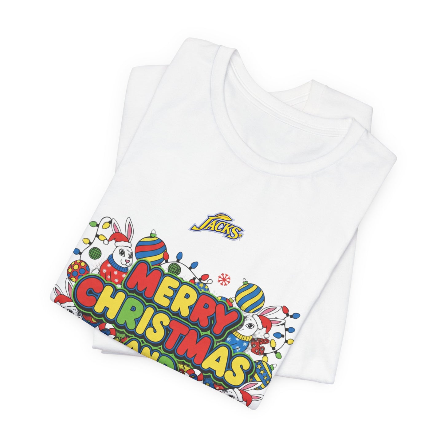 Ophishal Brand Merry Christmas and Party On Tee | ugly Christmas sweater, festive gag sweater