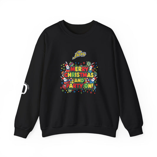 Ophishal Brand Merry Christmas and Party On, Ugly Christmas Party Sweatshirt | Festive Gag Sweater