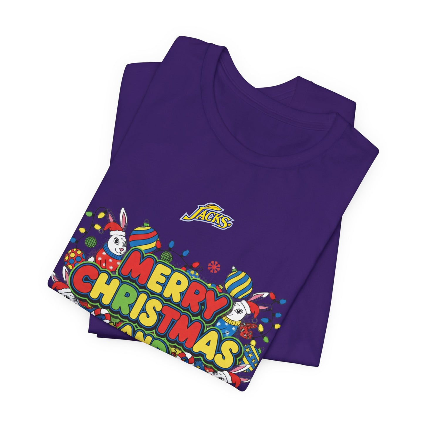 Ophishal Brand Merry Christmas and Party On Tee | ugly Christmas sweater, festive gag sweater