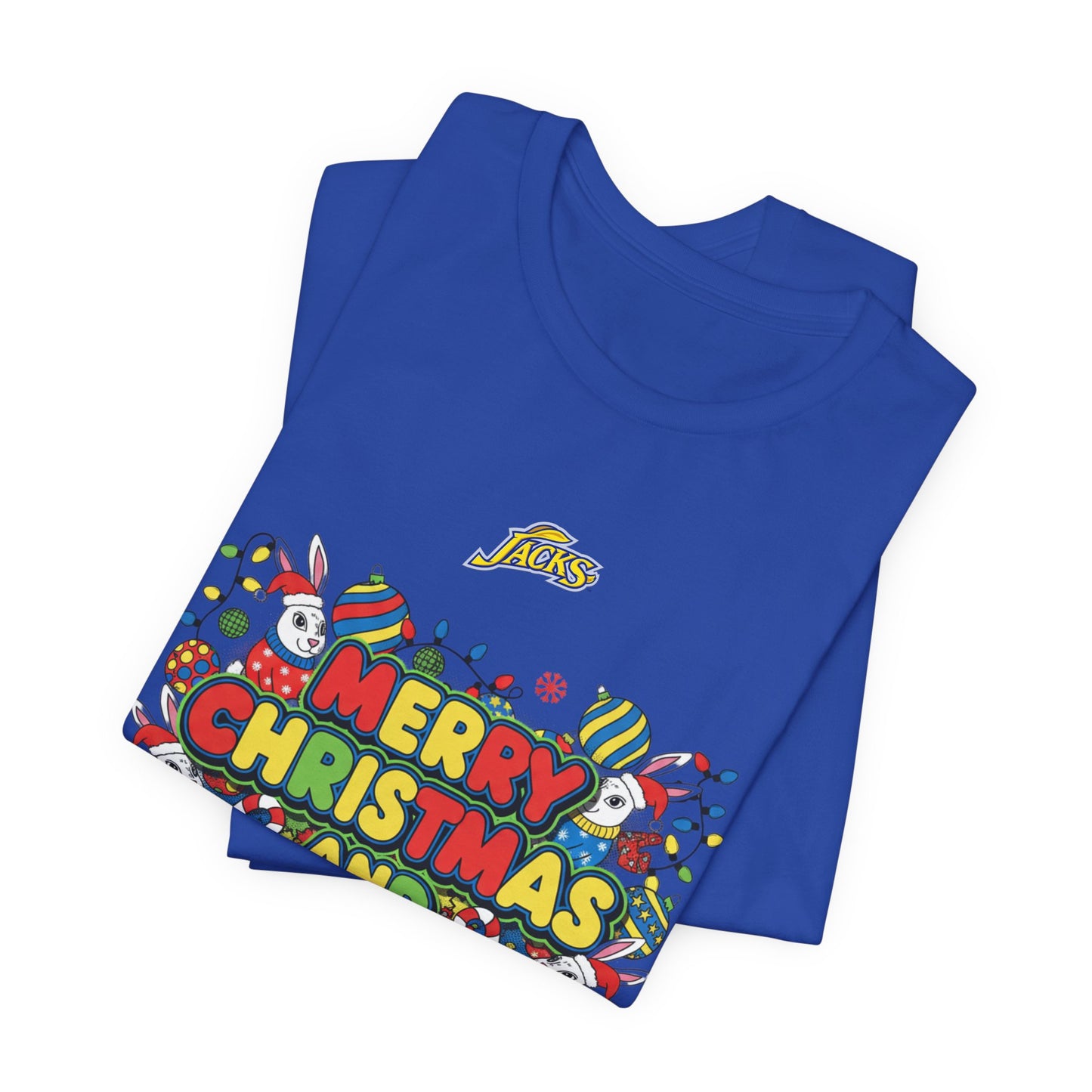 Ophishal Brand Merry Christmas and Party On Tee | ugly Christmas sweater, festive gag sweater