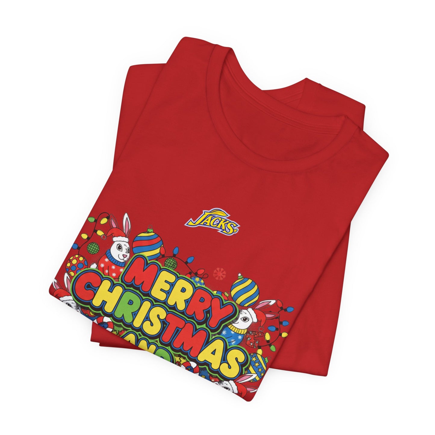 Ophishal Brand Merry Christmas and Party On Tee | ugly Christmas sweater, festive gag sweater